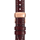 Mido Baroncelli III Automatic White Dial Brown Leather Strap Watch For Women - M7600.3.26.8