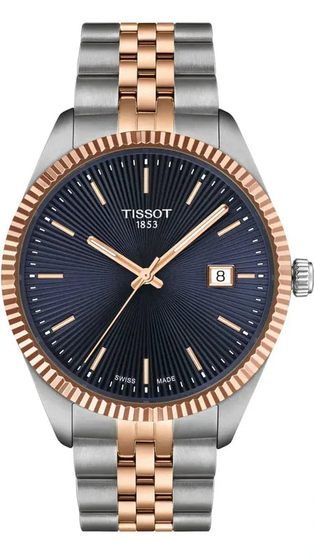 Tissot Ballade Quartz Blue Dial Two Tone Steel Strap Watch for Men - T156.410.22.041.00