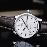 Mido Multifort Automatic Silver Dial Black Leather Strap Watch For Men - M005.430.16.031.80